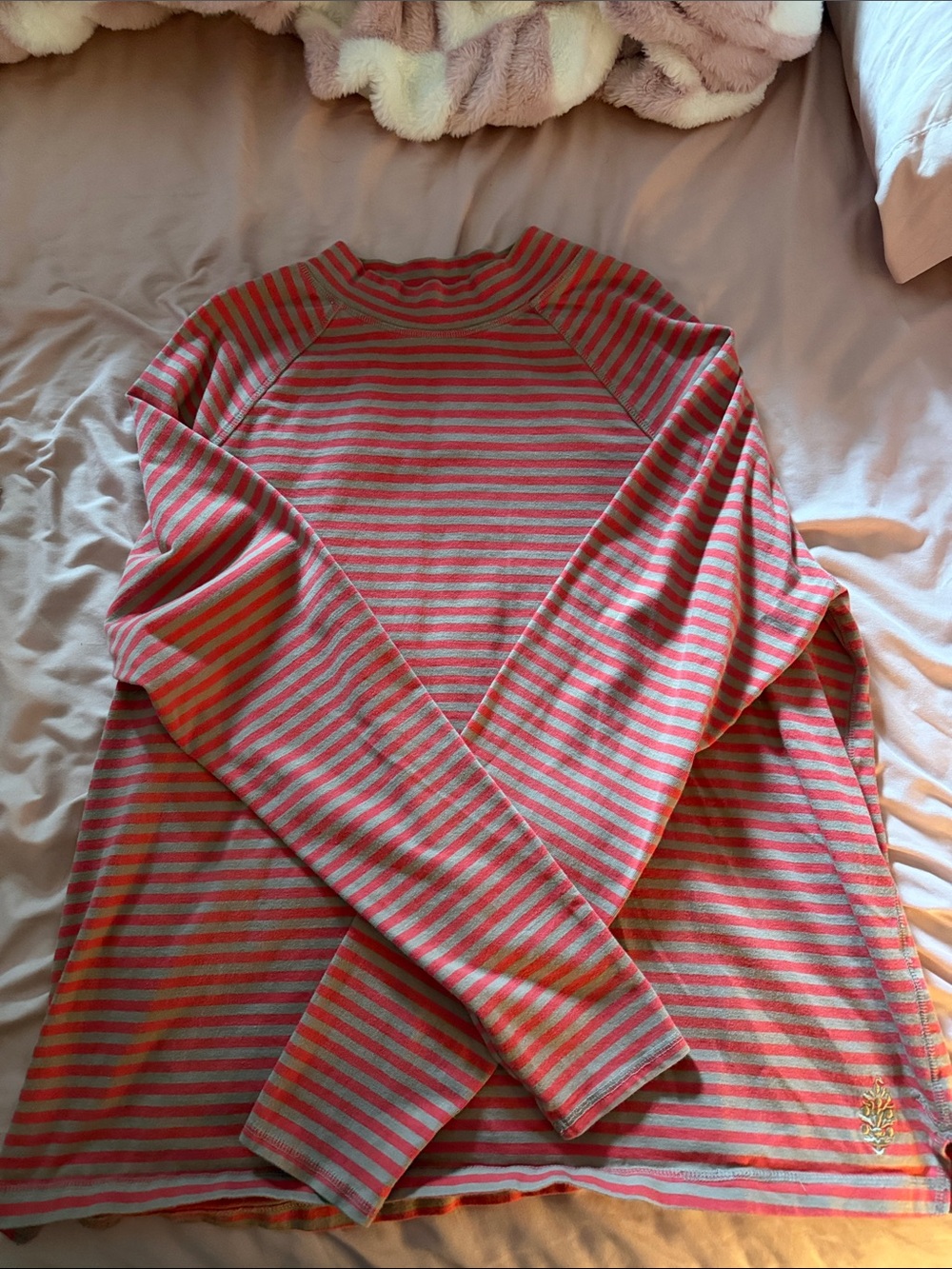 Striped red and tan Long-Sleeve Shirt